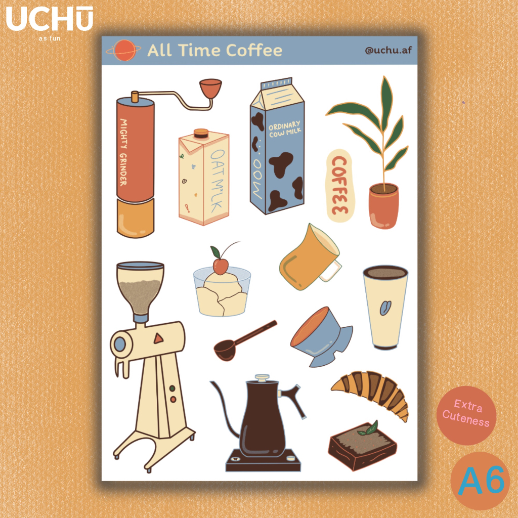 

Sticker A6 All Time Coffee UCHU