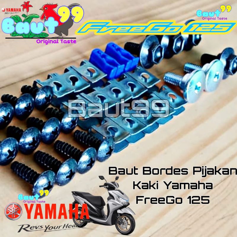 Baut set Dek bawah Yamaha FreeGo 125/Bordes pijakan kaki Yamaha FreeGo 125