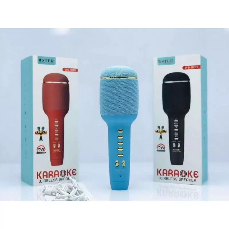 Mic Bluetooth Karaoke WS-900 Microphone Karaoke Bluetooth Wster WS 900 Original