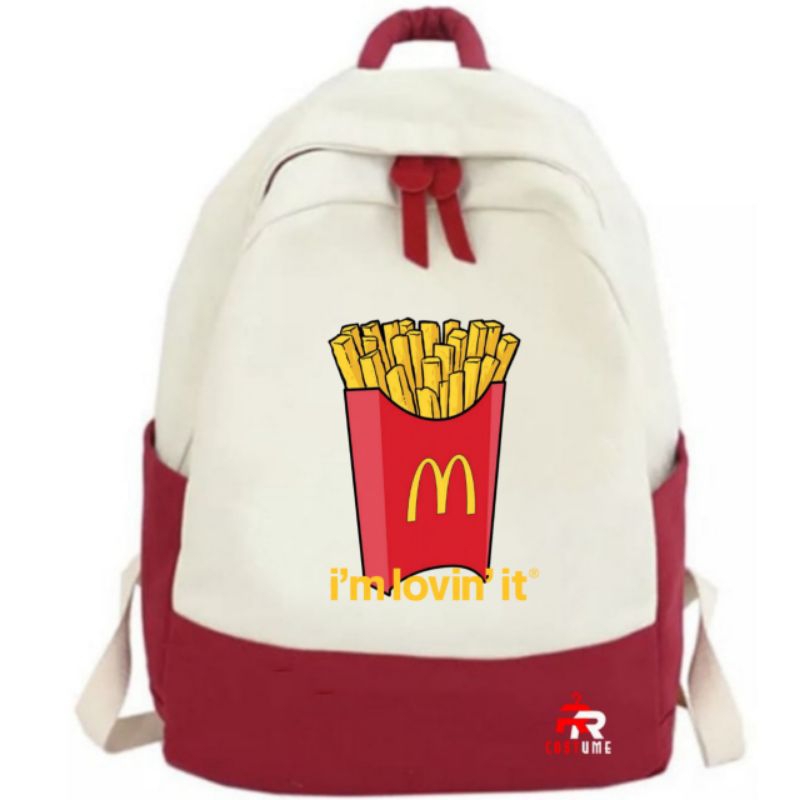 TAS ANAK RANSEL ANAK SEKOLA MCDONALD'S FREE NAMA