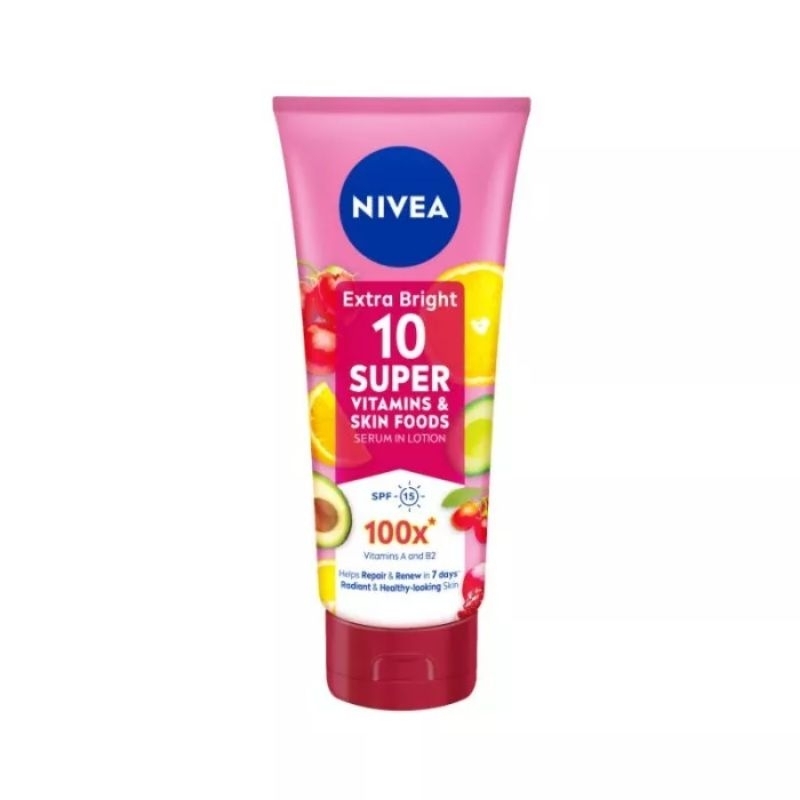 [180ml] Nivea Body Serum Extra Bright 10 Super Vitamin &amp; Skin Foods