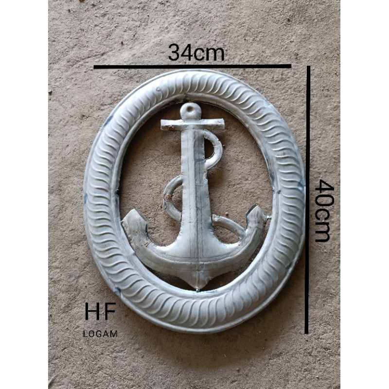 ornamen pagar besi tempa ring jangkar 34x40 model dua muka berkualitas