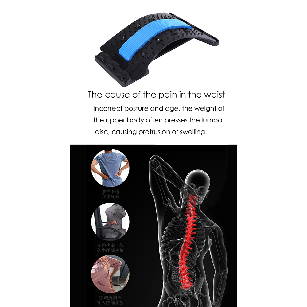 [COD] KKHealthy Alat Terapi Punggung Lumbar Spinal Support Waist Relax - D869 - Black/Blue