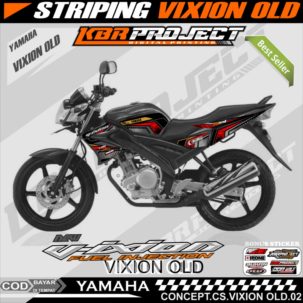 VIXION OLD STIKER STRIPING PREMIUM MOTOR KEREN LIS VARIASI VIXION OLD STIKER MOTOR YAMAHA DESAIN RAC
