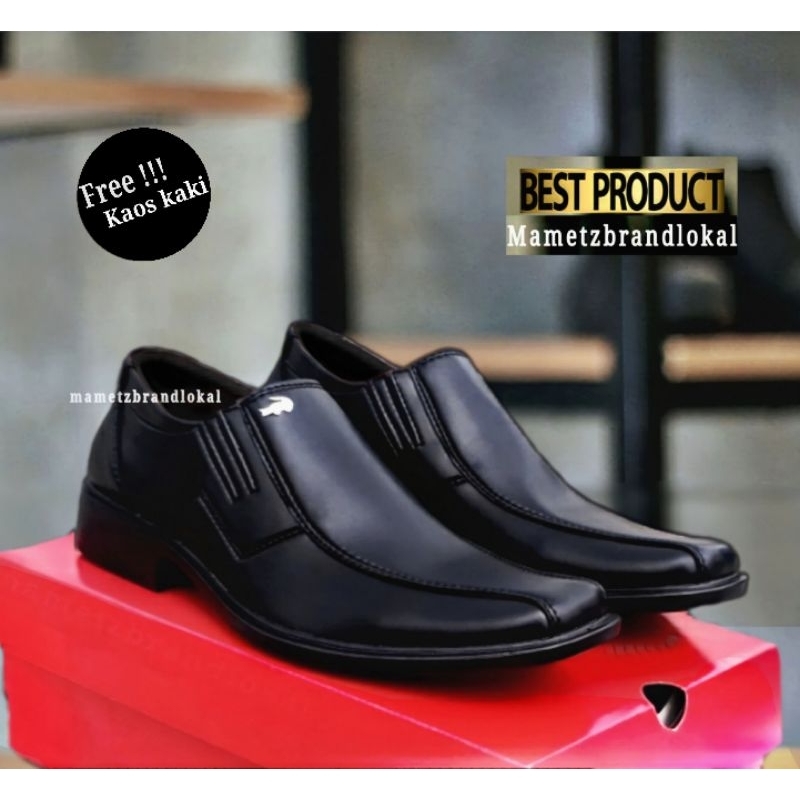 BEST PRODUCT - Sepatu Pantofel Pria Tanpa Tali Hitam Coklat Pendek Kekinian Kulit Sapi Formal Kerja Kantor Swedian