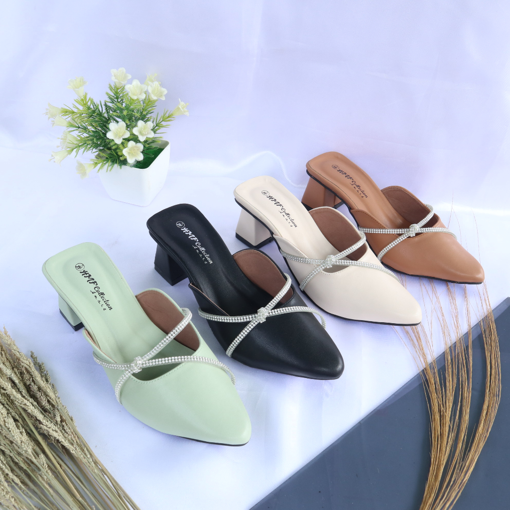 HMF Rerina Sepatu Hak Mules Wanita AM03