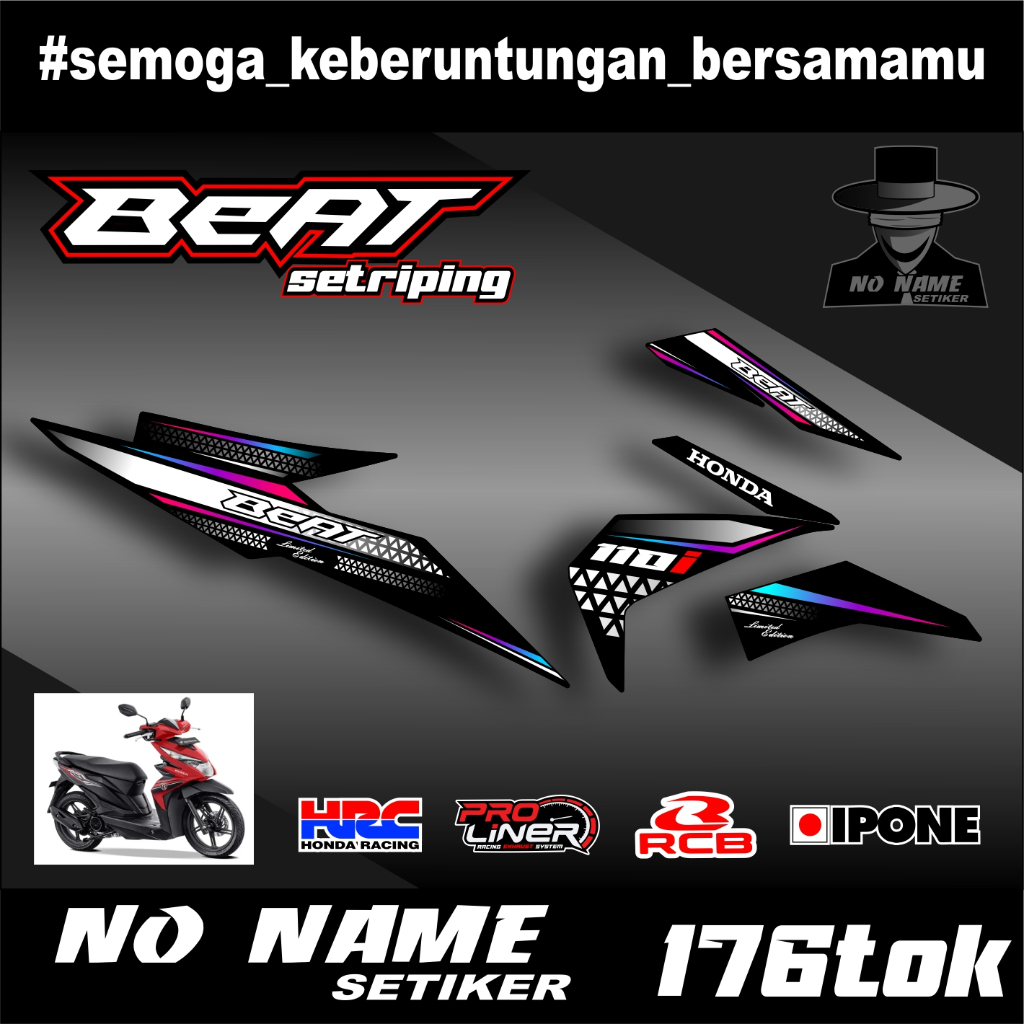 Striping stiker setiker Motor Beat esp (176tok) 2016 2017 2018 2019 Fi / Fi New Esp Iss Variasi Honda