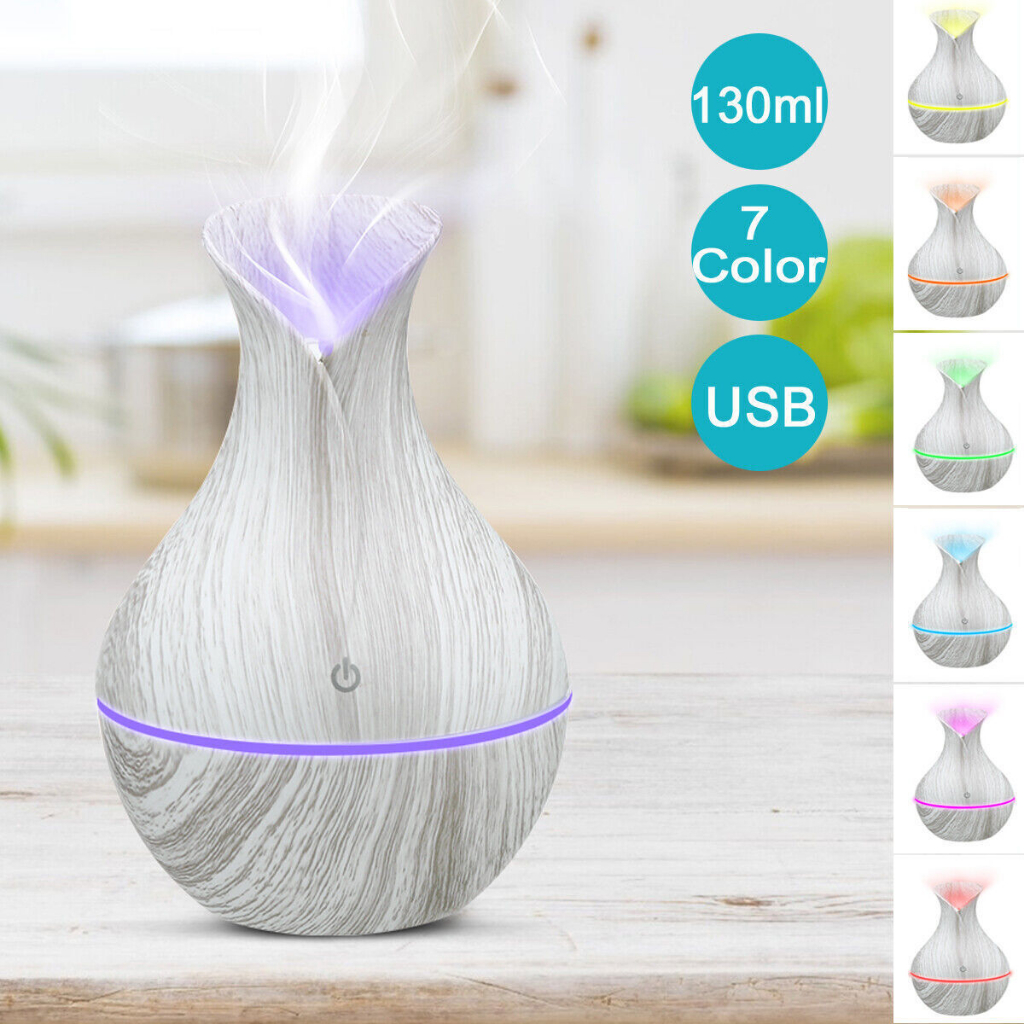 Humidifier Diffuser Aromaterapi Essential Oil Aromatherapy Disfuser Ultrasonic Pelembab Udara Pengharum Ruangan Vase Putih