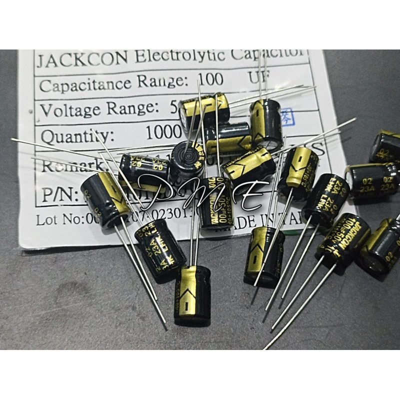 ELCO 100 UF 50VOL JACKCON ORIGINAL. 1PCS