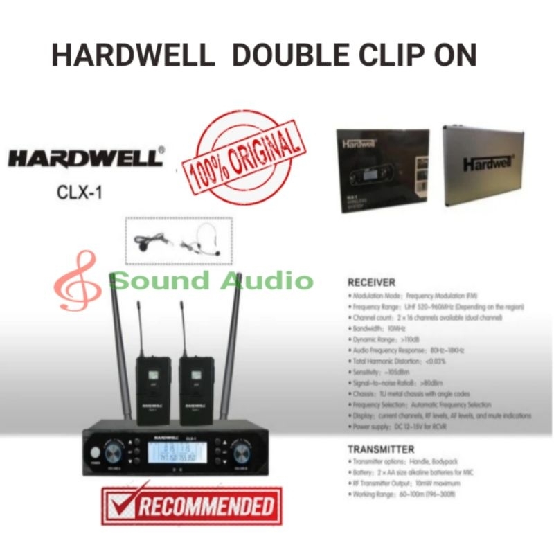 mic wireless hardwell clx1 mic hardwell wireless double clip on clx1 1