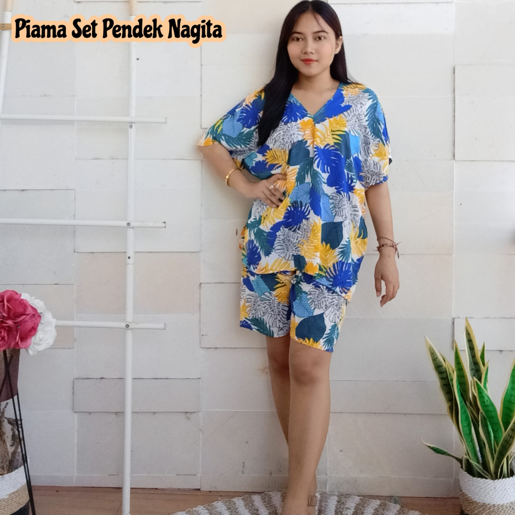 PIYAMA SET PENDEK NAGITA MOTIF