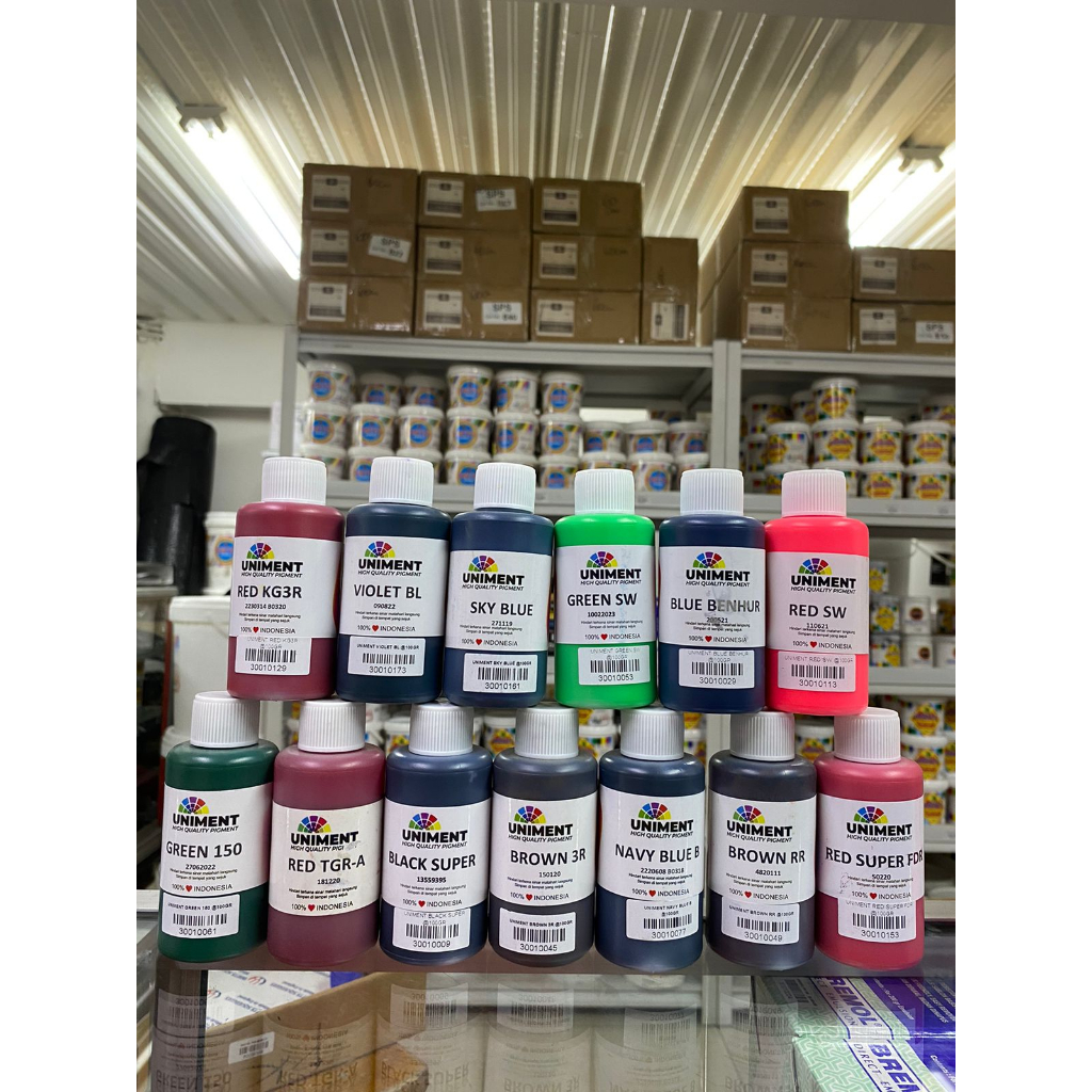 Pigment Uniment Pewarna Tinta Sablon Kemasan @100GR