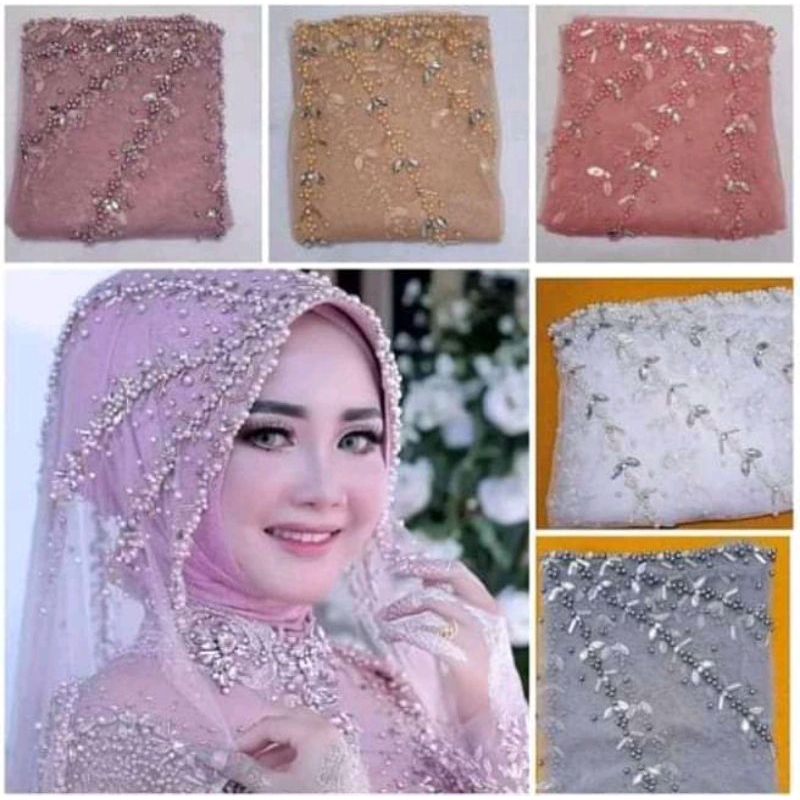 Kerudung pengantin / Slayer Pengantin / Slayer Akad / Slayer Mutiara