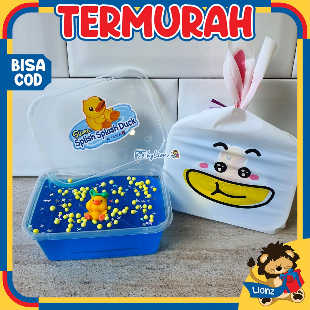 Slime pinky duck / slime bebek / slime original dengan packing bebek unik by kado.idn