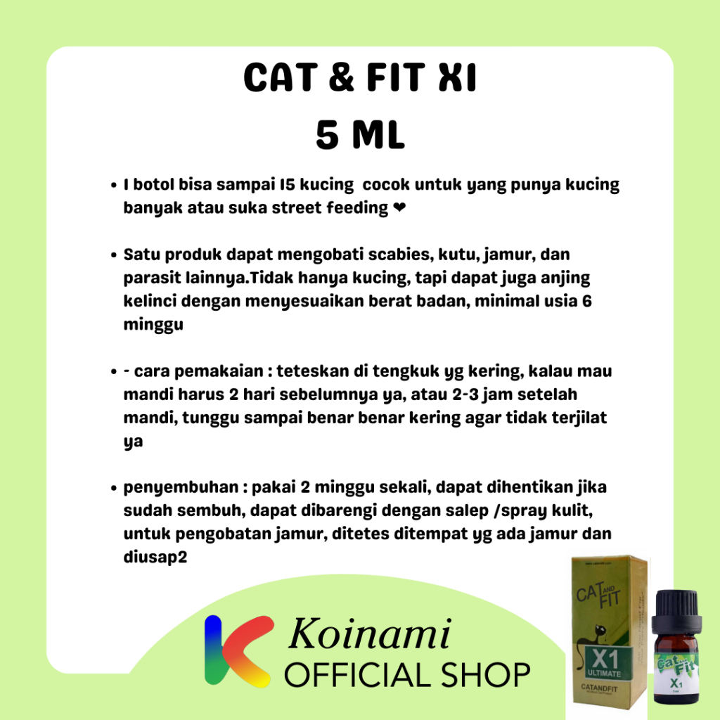 Cat &amp; Fit X1 - obat tetes kutu scabies jamur anjing kucing kelinci migofit ultimate