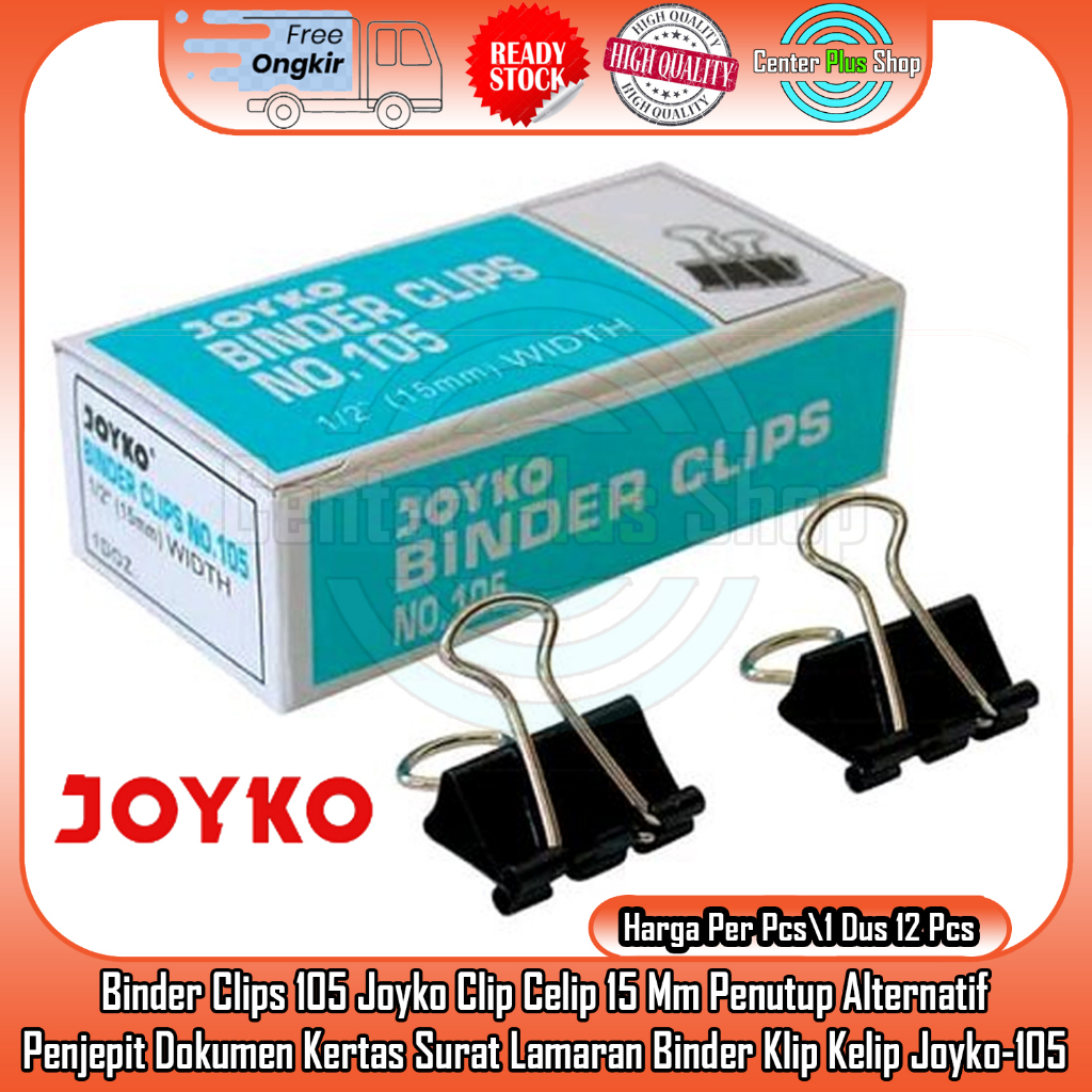 

Binder Clip Klip Kertas 105 Joyko Klip Penjepit Kertas Bebas Karat Clips Klip Penjepit Jepit Kertas Joyko 15 Mm Penjepit Dokumen Surat Lamaran Penutup Alternatif Penjepit Kertas Binder Klip Kelip Joyko-105