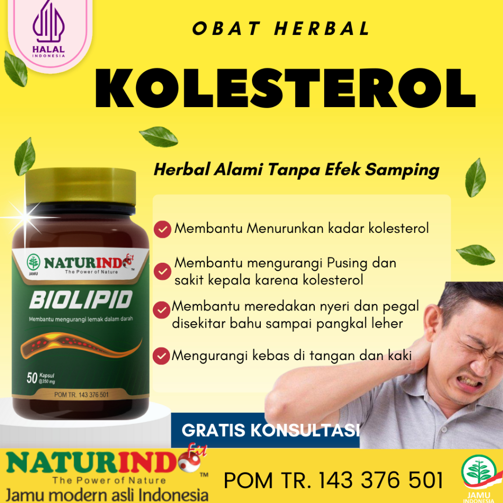 Obat kolesterol kolestrol herbal kesemutan asam urat dan kebas darah tinggi penurun pusing trigliserida tinggi Naturindo