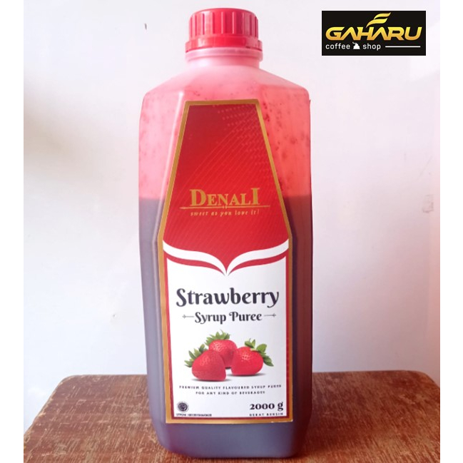 

Denali strawberry puree syrup 2000gr Untuk smoothies dan jus stoberi