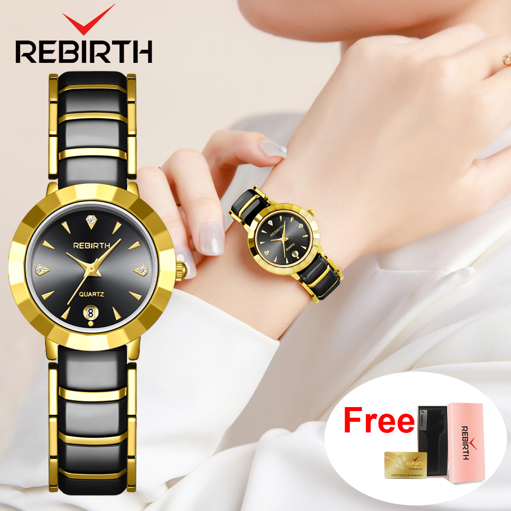 REBIRTH 2060 Jam Tangan Wanita Original Berlian Anti Air Analog Bisnis Kuarsa Jam Tangan Cewek