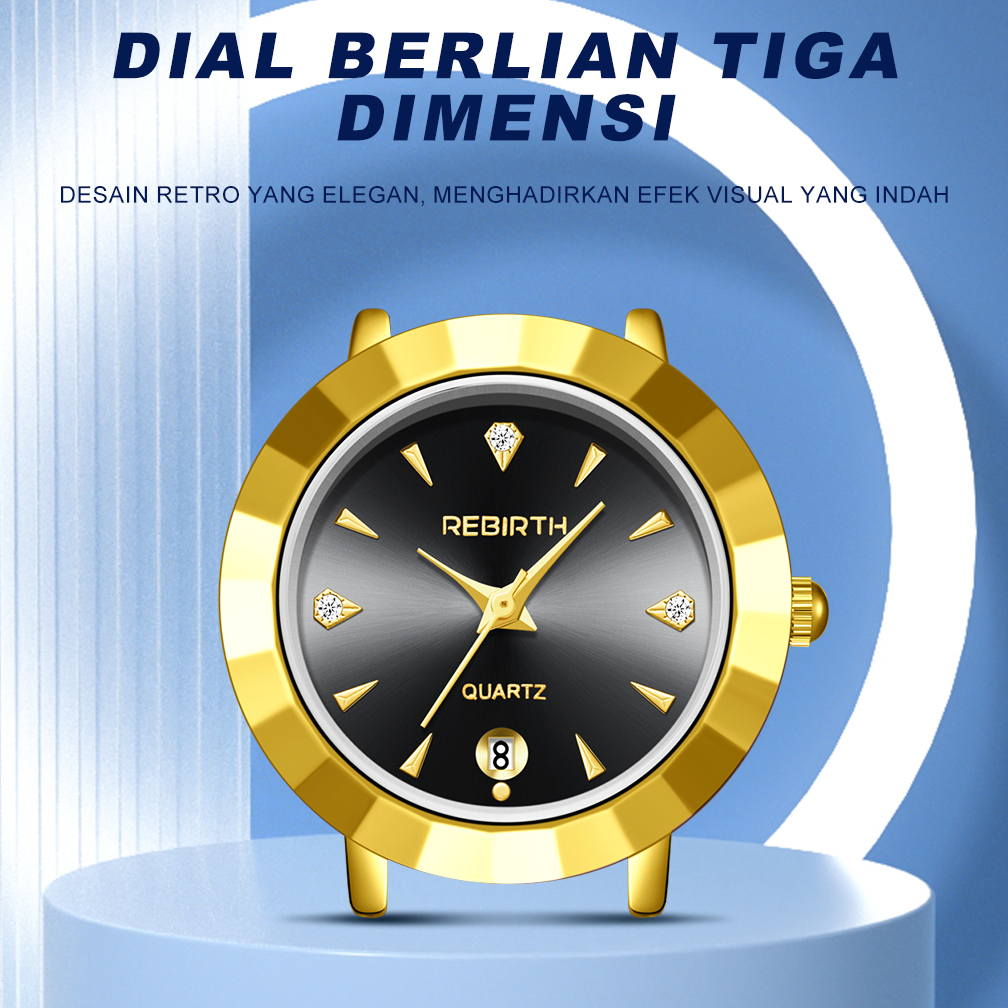 REBIRTH 2060 Jam Tangan Wanita Original Berlian Anti Air Analog Bisnis Kuarsa Jam Tangan Cewek