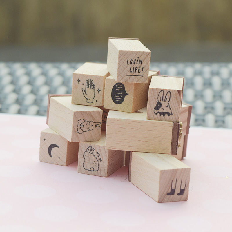 

Panmomo Lovin Life Mini Wood Stamp - Cap Kayu Karakter Dekorasi