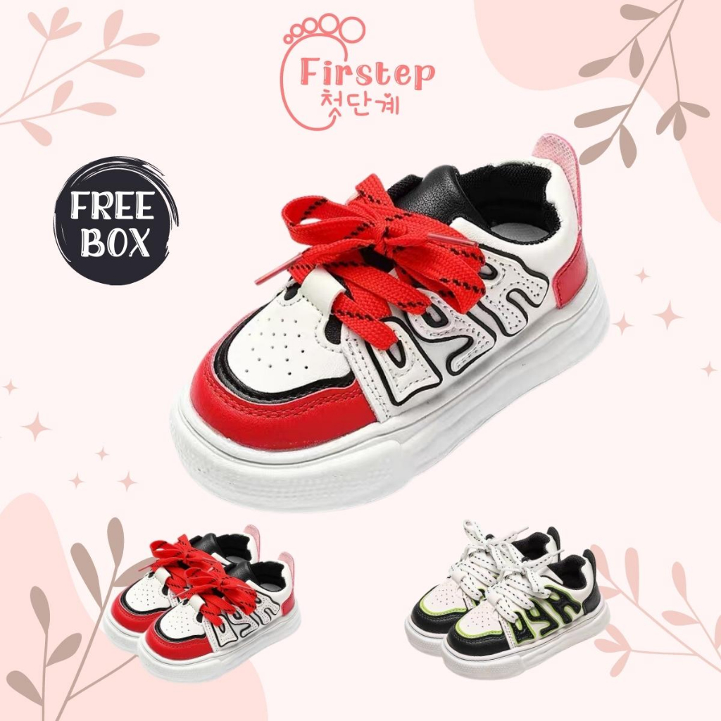 Firstep ❤️ Sepatu Anak Perempuan dan Laki Laki Sneakers Anak Import Canvas 1-7 Tahun FS132