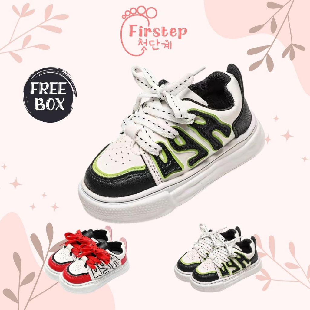 Firstep ❤️ Sepatu Anak Perempuan dan Laki Laki Sneakers Anak Import Canvas 1-7 Tahun FS132