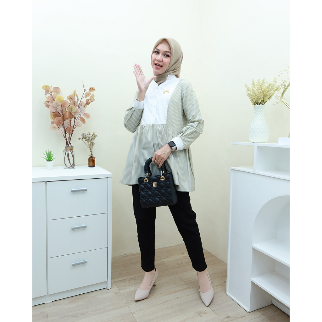 ENZY  Blouse- Baju Kerja Wanita Terbaru by Hijab Mamah icis