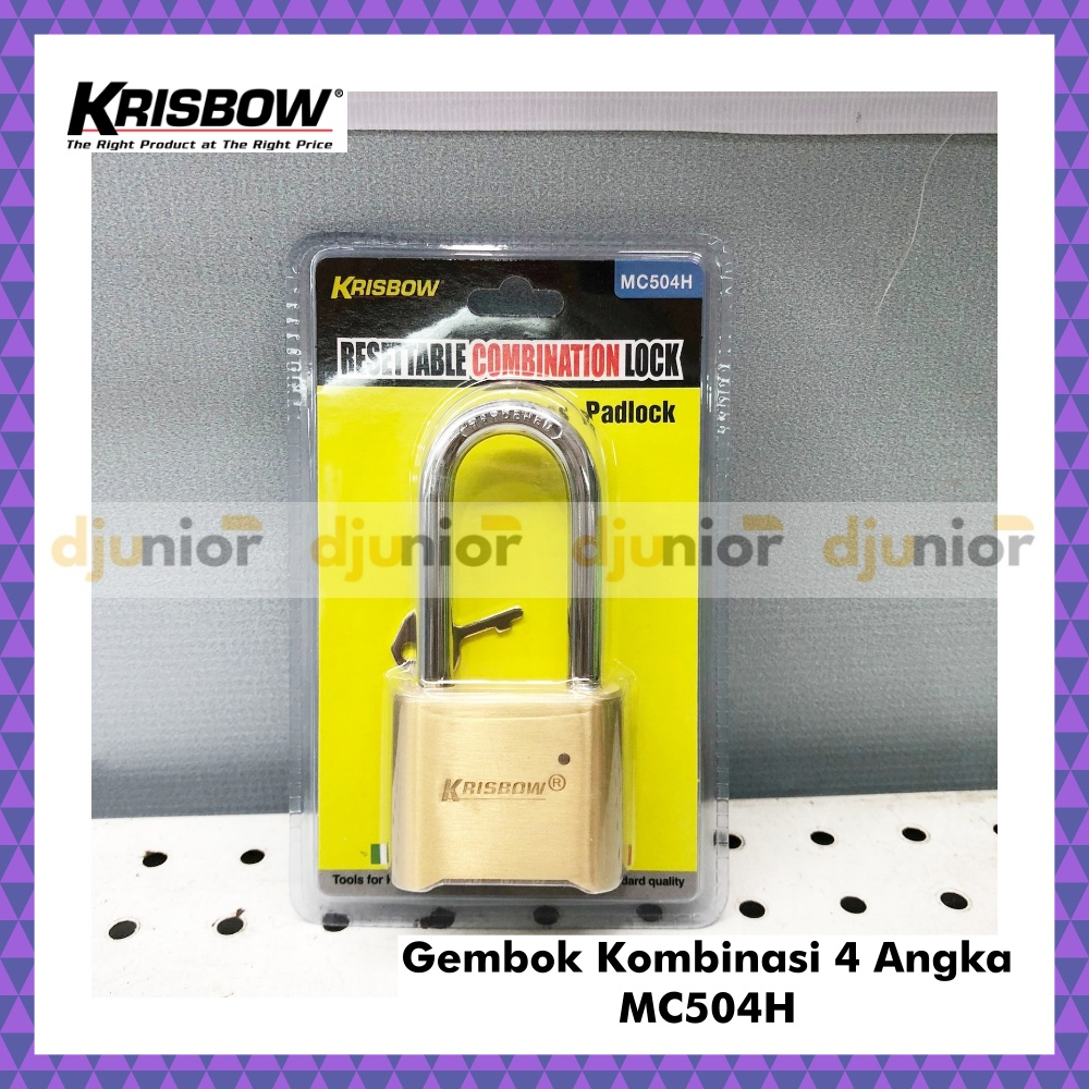 ACE KRISBOW - GEMBOK DENGAN KOMBINASI 4 ANGKA NOMOR MC504H / BRASS PADLOCK / GEMBOK KIOS RUKO TOKO WARUNG PAGAR RUMAH PINTU