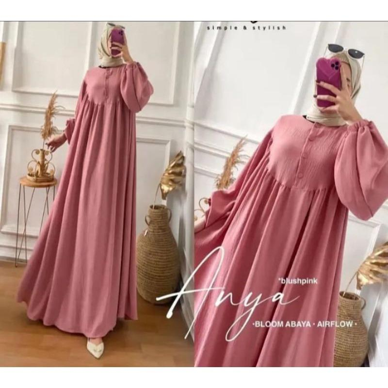 ANYA BLOOM DRESS CRINCLE // GAMIS MUSLIMAH KANCING AKTIF CRINCLE AIRFLOW