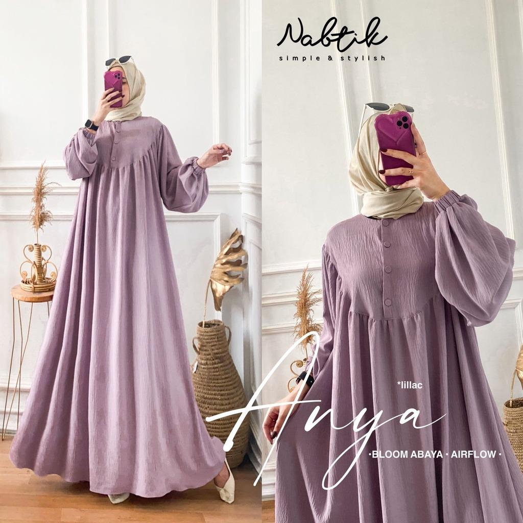 ANYA BLOOM DRESS CRINCLE // GAMIS MUSLIMAH KANCING AKTIF CRINCLE AIRFLOW