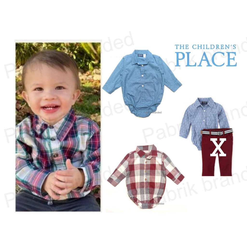 Pabrik branded children's place jumper bodysuit baby shirt 0 3 9 12 month bulan kemeja bayi pakaian 