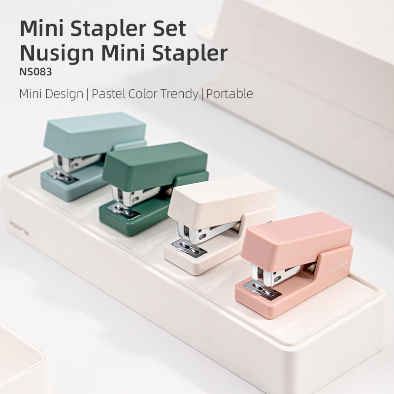 Nusign Stapler / Stapler Mini Kapasitas Kertas 12 lembar 4 Warna Free Refill NS083-X