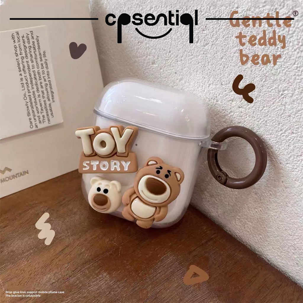 COD Case Airpods Gen 1/2 Gen 3 Pro Inpods 12 i12 3D Model Toy Story | Semi Transparan Biru Pink Cartoon Airpods Case with Free Round Hook| Protection Casing Premium | Soft case Silicone Premium dengan Gantungan Bulan