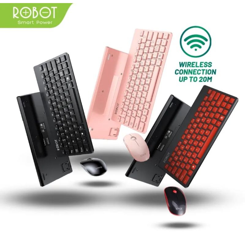 WIRELESS KEYBOARD DAN MOUSE SET ROBOT KM3000