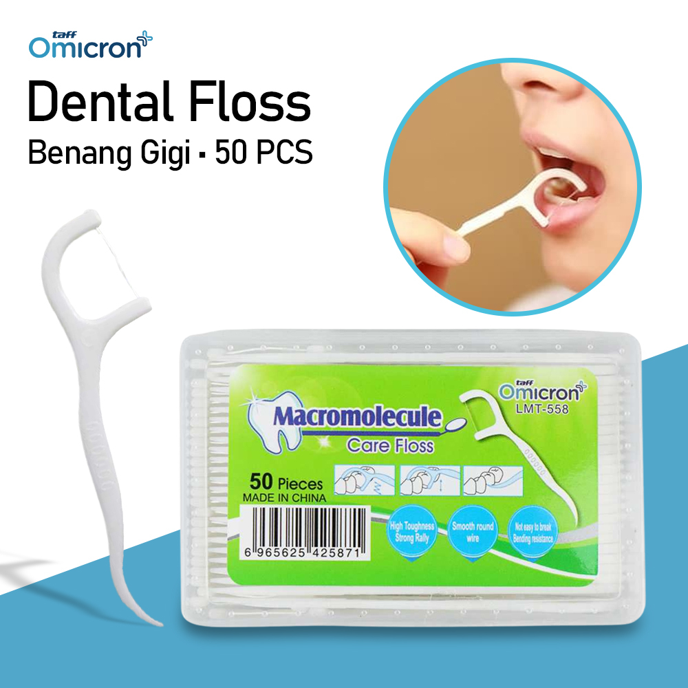 DENTAL FLOSS BENANG GIGI TOOTHPICKS PERAWATAN GIGI 50 PCS LMT-558 -Taff Omicron