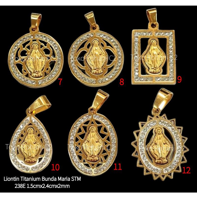 Liontin Titanium Maria STM238 1.5cmx2.4cmx2mm - Liontin Maria - Liontin Bunda Maria - Liontin Titani