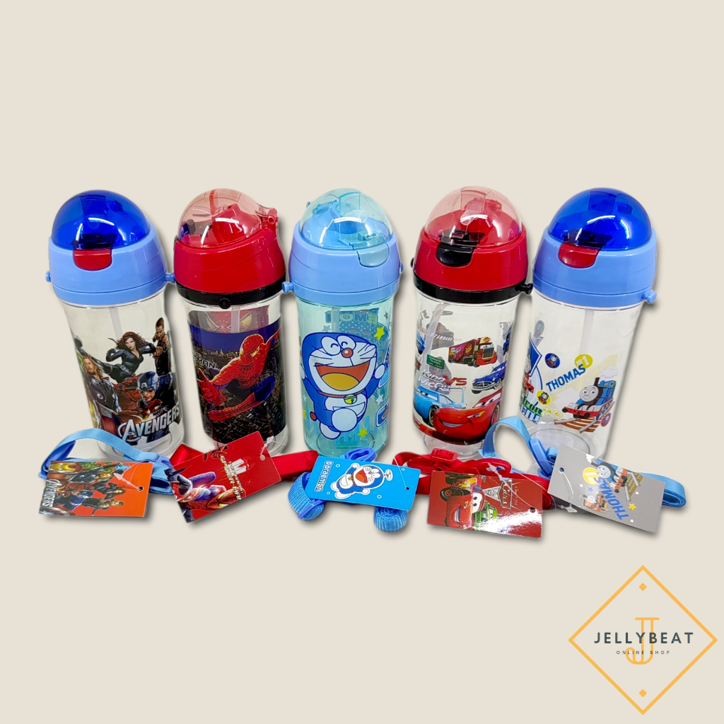 (X-3650) Botol Minum Anak 600 ml Karakter BPA Free Tombol Sedotan