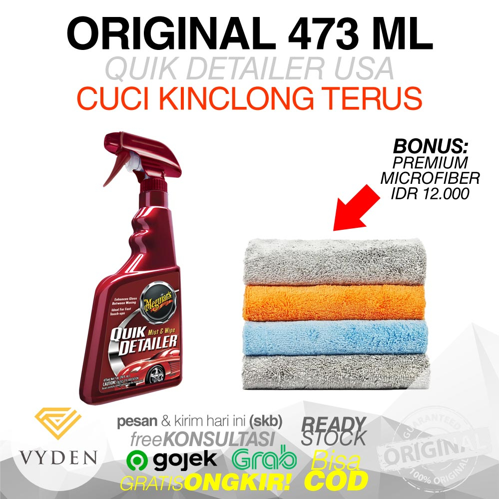 MEGUIARS Quik Detailer Mist Wipe Perawatan Harian Pelicin Clay Lube 16Oz A3316