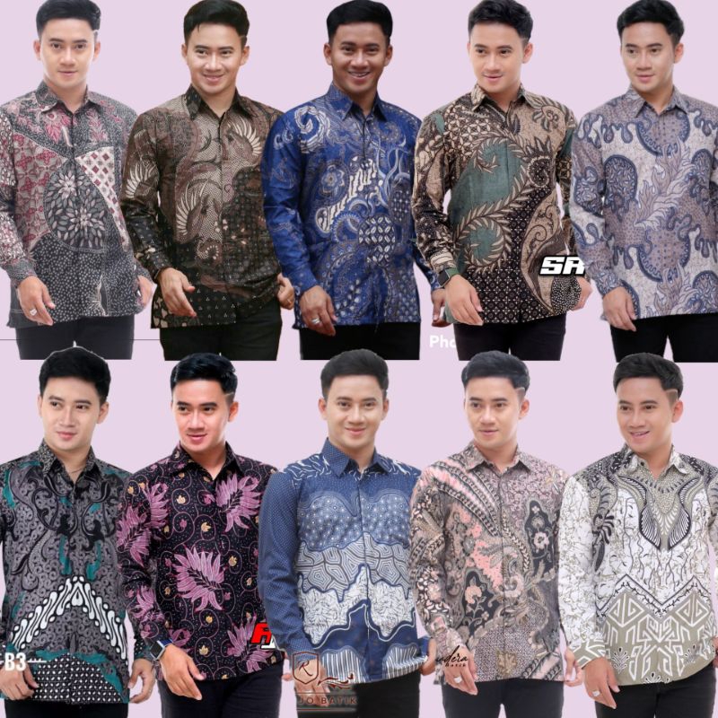 Batik Pria Lengan Panjang BATIK BERKAHTURAH SIZE M L XL XXL BSWART BatiK HRB026 Kenongo Hem Panjang Padi