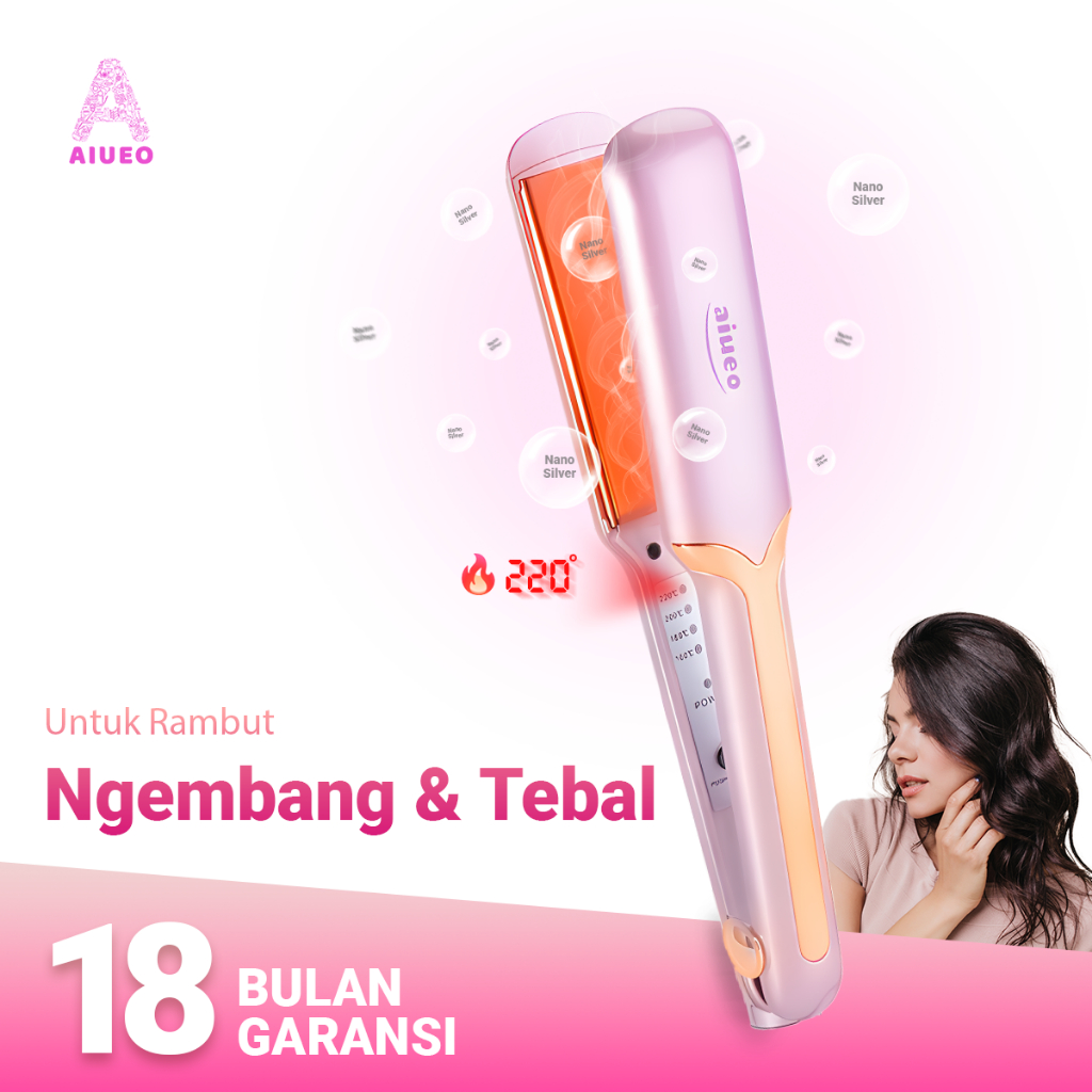 [GARANSI 18 BLN] • Catokan Curly AIUEO 459 Hair Straightener dan Curly - Alat Catok Meluruskan Rambut Curly Hair Recomended Straightener dan Blow Bergaransi