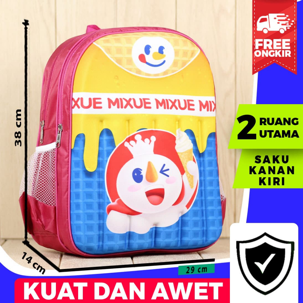 Tas Anak Mixue Kecil Ukuran Anak Paud Terbaru Ransel Karakter Anak Mixue Ungu Tebal Cantik Sekolah Anak Perempuan Termurah