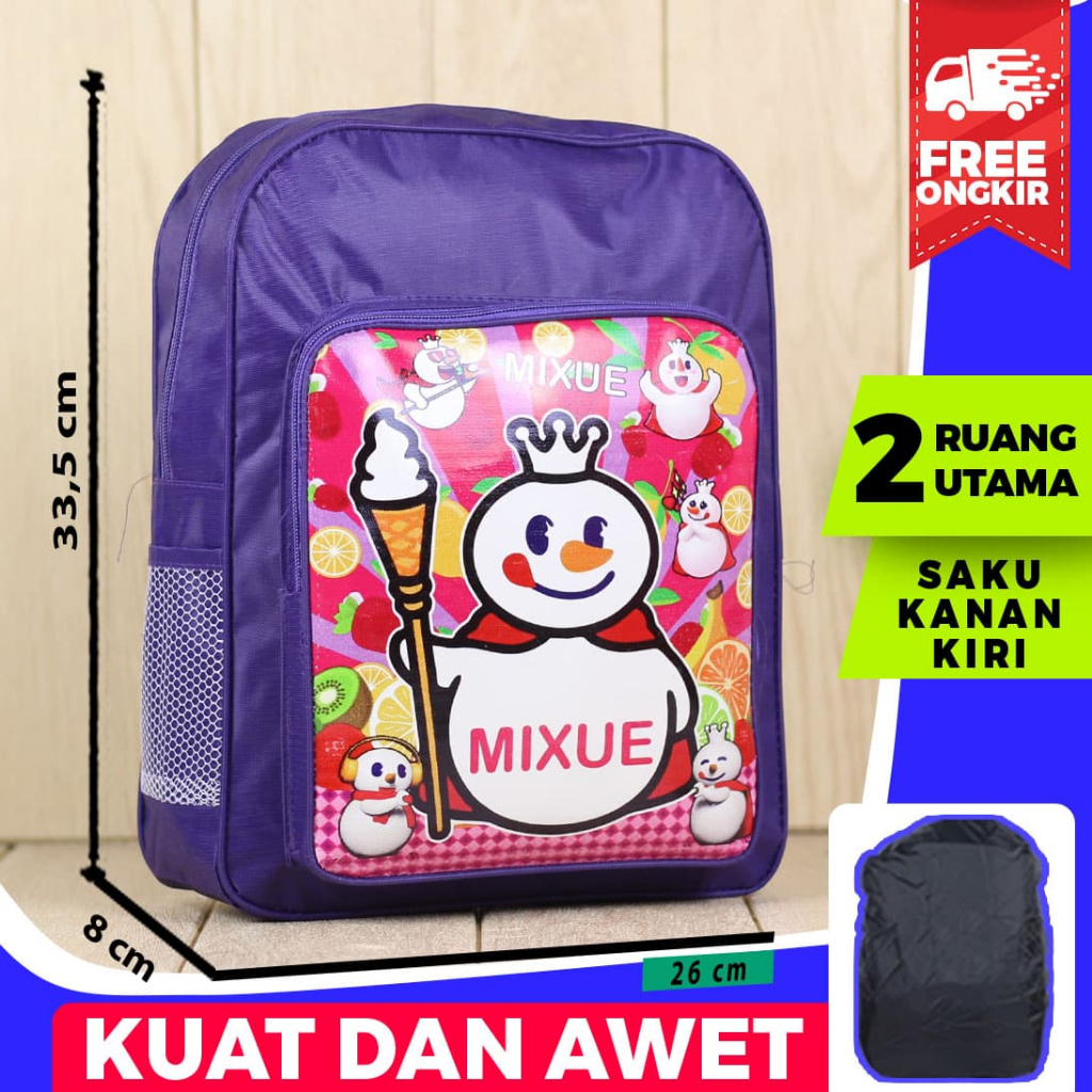 Tas Sekolah Anak Perempuan Karakter Mixue Warna Pink Cantik Ransel Mini Sekolah TK Paud Terbaru Cantik Lucu Anak Mixue 3 Dimensi Ukuran SD Bisa untuk Ngaji