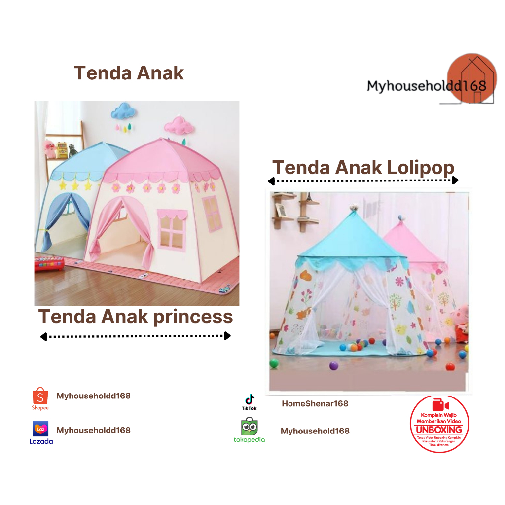 SHENAR, TENDA ANAK CASTLE / TENDA MAIANAN / MAINAN ANAK/TENDA MAINAN ANAK/TENDA LOLIPOP/TENDA PRIMCESS