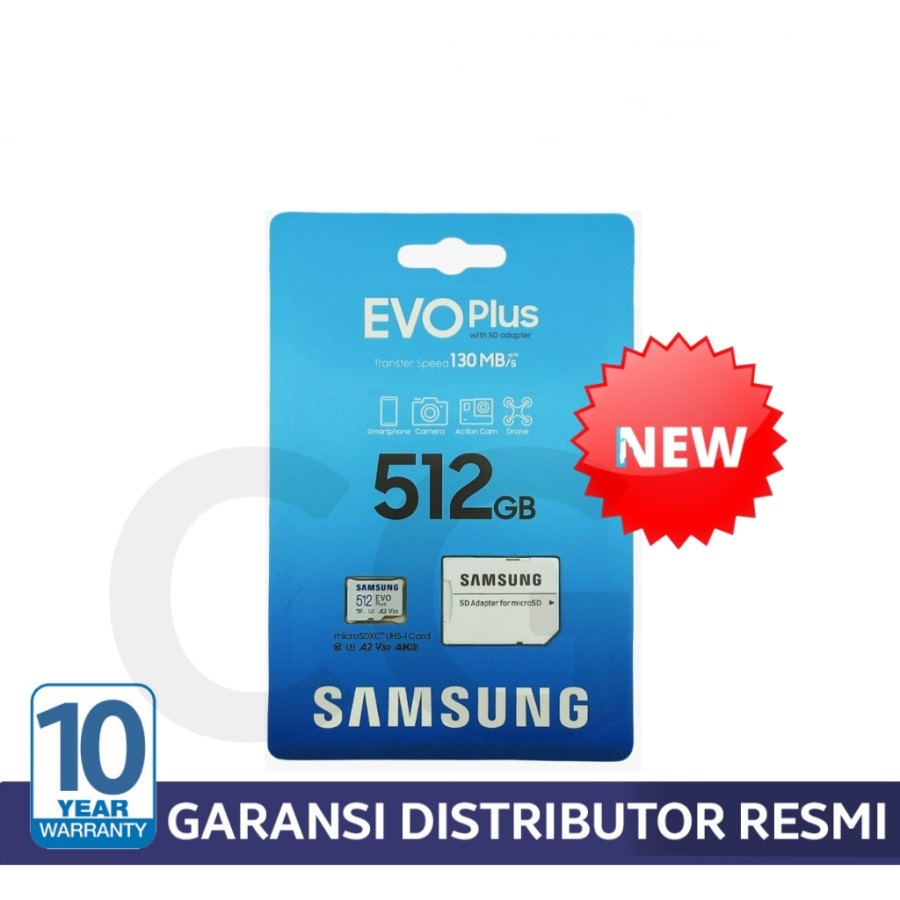 Samsung Evo PLUS 512GB MicroSD SDXC UHS-I Class10