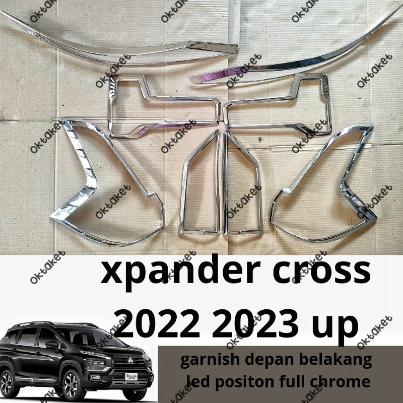 paket garnish depan belakang LED position Xpander cross 2022 2023 2024 Hitam Chrome