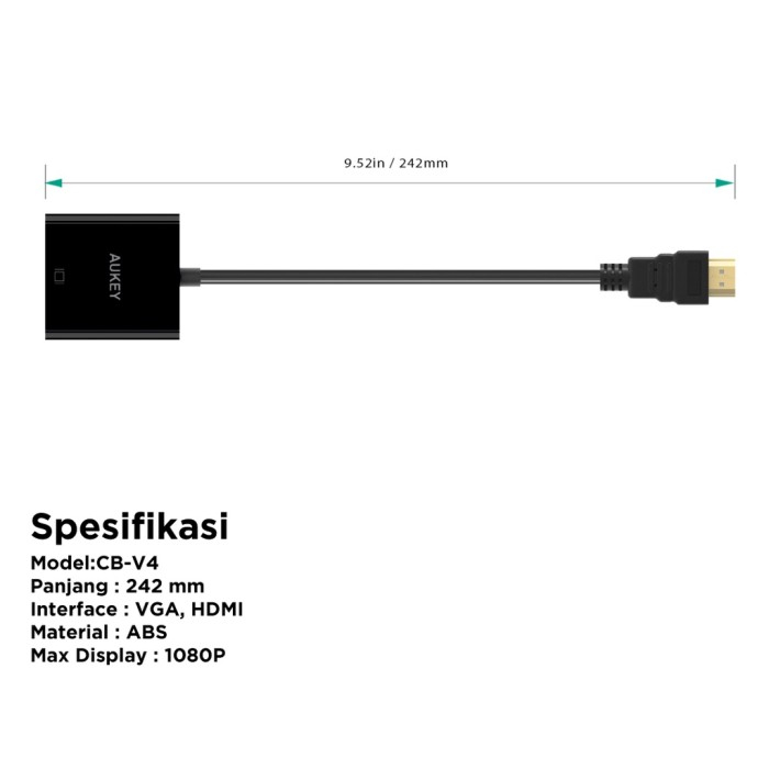 ADAPTER VGA AUKEY TO HDMI CB-V4 OLP
