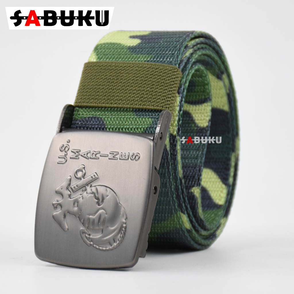 [S&amp;K] Ikat Pinggang Pria Canvas Sabuk Nylon Men Belt Gesper Laki-Laki Motif Tentara-SK311