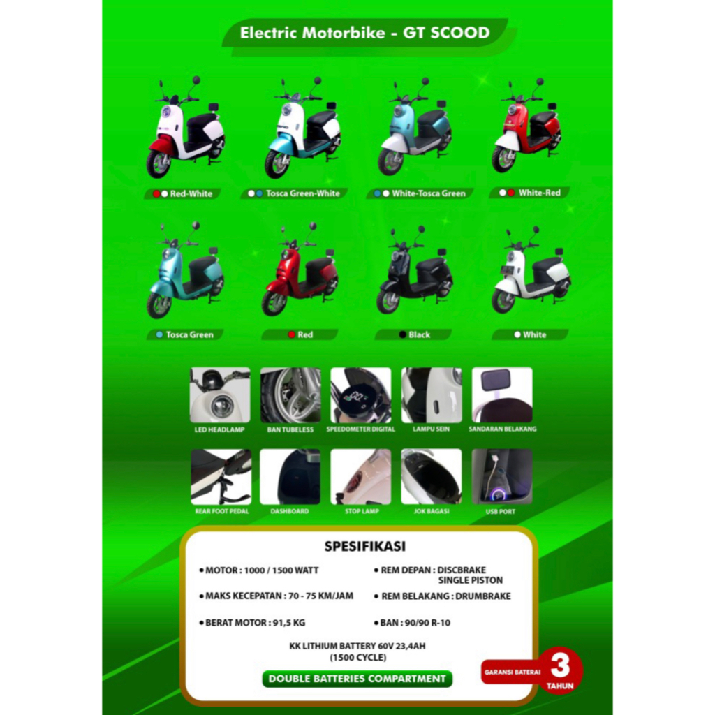 Green Tech Motor Listrik - GT SCOOD