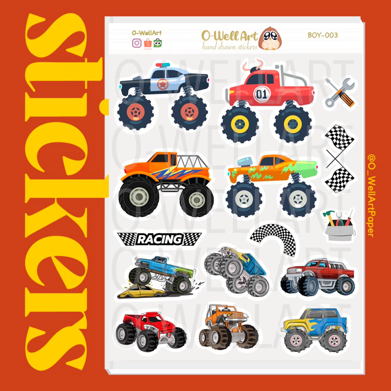 

TERMURAH Stiker Vinyl Doff Anti Air Monster Jam - Monster Truck Stickers - Racing Cars (BOY-003)